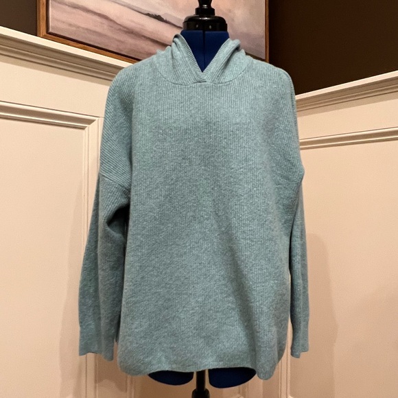 NWOT Waffle Knit Ribbed Hoodie Hooded Pullover JJill - Picture 7 of 12